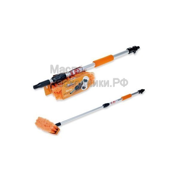 Швабра с насадкой для шланга, щеткой 20см и телескопической ручкой 100см AIRLINE ABH04