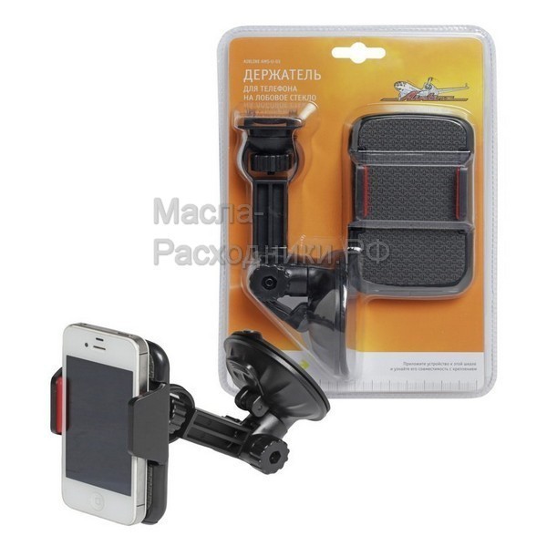 Держатель для телефона на лобовое стекло на короткой штанге AIRLINE AMSU03