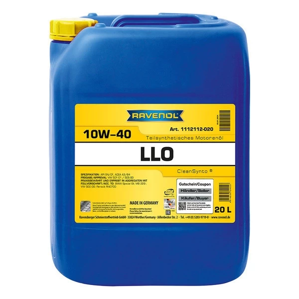 Масло моторное Ravenol LLO 10W-40 (20л) 111211202001999