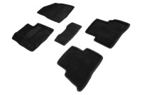 Ворсовые коврики 3D KIA Sportage IV Rest 2018-н.в. черные (комплект) 96364 SEINTEX