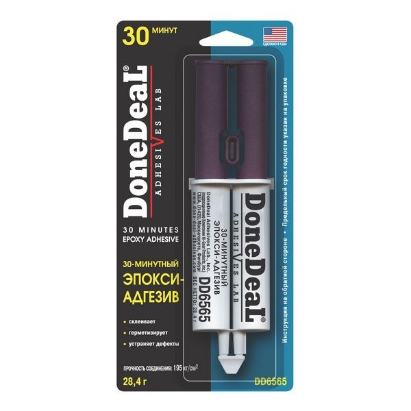 DD6565 Done Deal 30-мин эпокси-адгезив 28,4 гр в шприце (прозрачный)