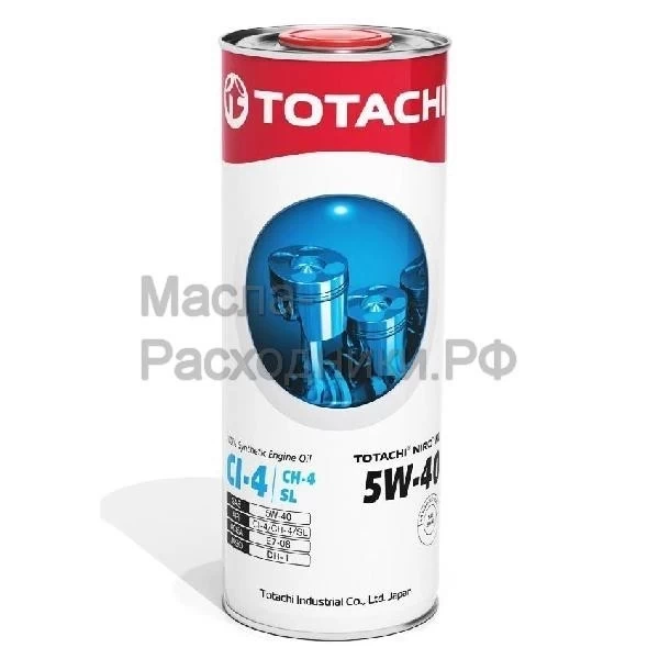 Масло моторное TOTACHI NIRO HD Synthetic CI-4,CH-4/SL 5W-40 (1л) 19401