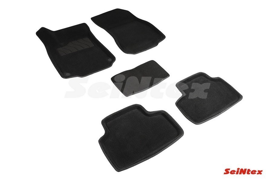 Ворсовые коврики 3D Mercedes-Benz GLB-class X247 2019-н.в. черные (комплект) 95632 SEINTEX