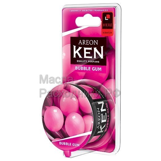 Ароматизатор для автомобиля AREON "KEN BLISTER" BUBLLE GUM (жвачка) AKB06