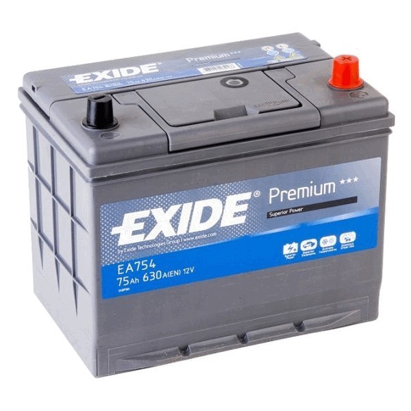 EXIDE АКБ Premium (EA754) 75 А/ч (-/+) 12V / 630A Азия купить в ...