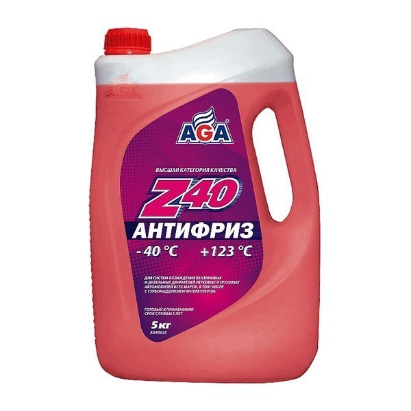 AGA 002Z Антифриз AGA-Z40 (5кг) (готовый, красный)