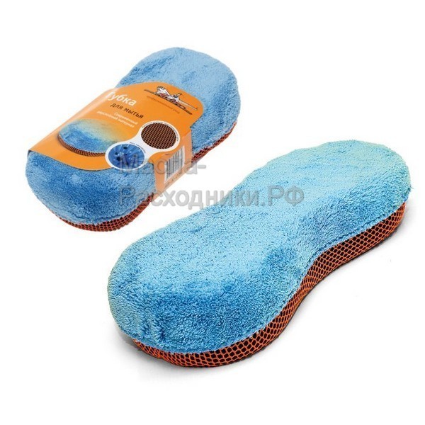 Губка для мытья из микрофибры и коралловой ткани (24*11 см) (мин. 10 шт) AIRLINE ABK02