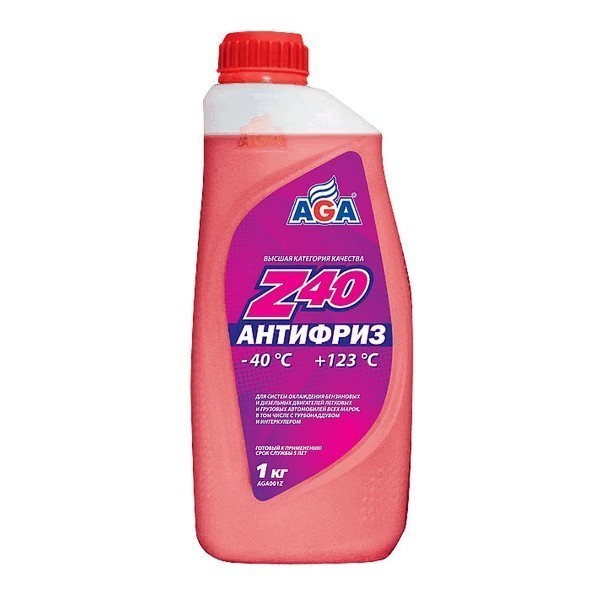 AGA 001Z Антифриз AGA-Z40 946 мл (готовый, красный)