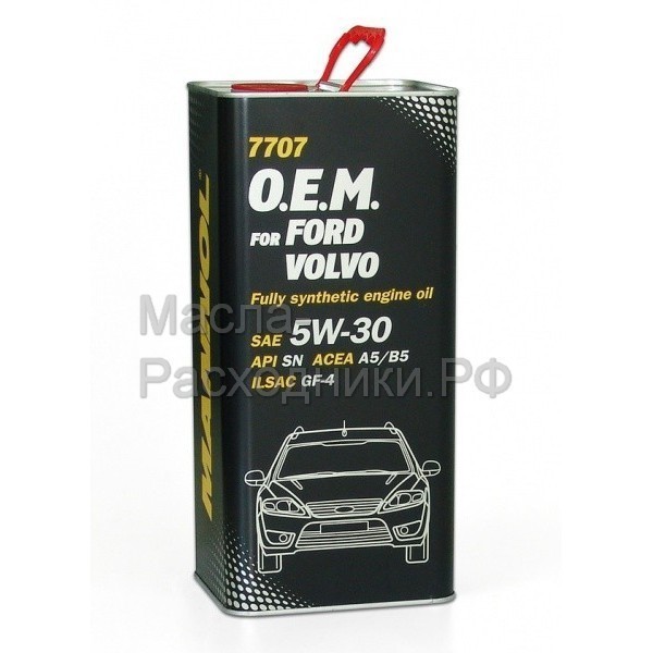 Масло моторное MANNOL (7707) O.E.M. for FORD VOLVO 5W-30 API SN/CF (5л) металл 4042