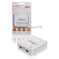 Аккумулятор внешний универсальный 7800мАч: 2хUSB 5V 1A+2.1A LED AIRLINE APB0803
