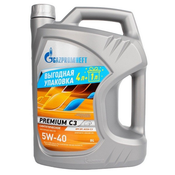 Масло моторное Газпромнефть Premium C3 5W-40 (АКЦИЯ 5л по цене 4л) 253140949