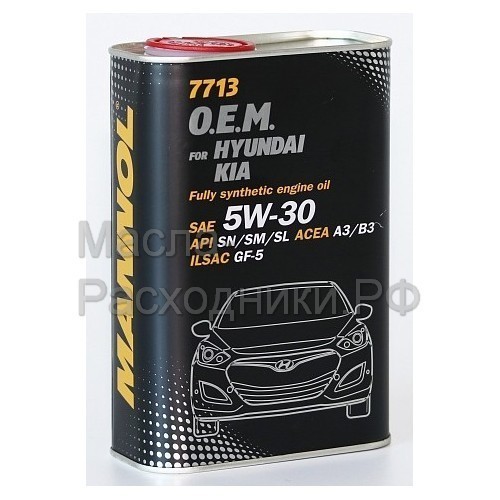 Масло моторное MANNOL (7713) O.E.M. for HYUNDAI KIA 5W-30 API SN/GF-5 (1л) металл 7031