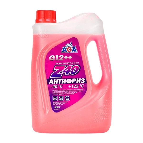AGA301Z Антифриз AGA-Z40 G12++ (3кг) (готовый, красный)