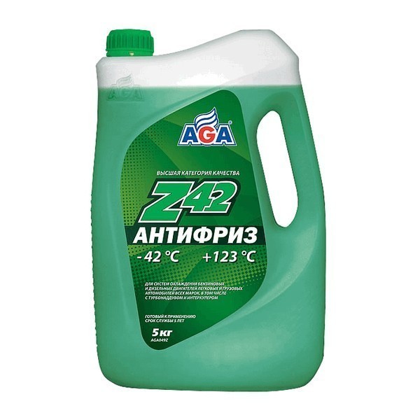 AGA 049Z Антифриз AGA-Z42 (5л) (готовый, зеленый -42С)