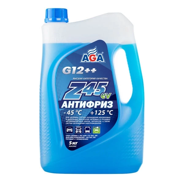 AGA306Z Антифриз AGA-Z45ev G12++ (5кг) (готовый, синий)