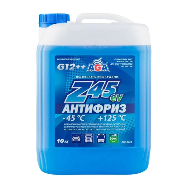 AGA307Z Антифриз AGA-Z45ev G12++ (10кг) (готовый, синий)