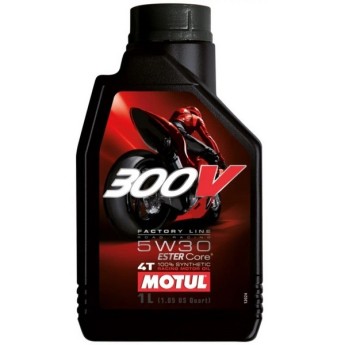 Масло моторное для 4-тактных двигателей MOTUL 300V 4T FACTORY LINE ROAD RACING 5W-30 (1л) 104108