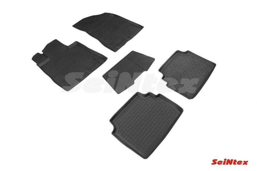 Коврики резиновые с высоким бортом Hyundai Sonata VIII (DN8) 2019-н.в. / KIA K5 2020-н.в. (комплект) SEINTEX 94049