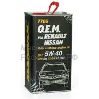 Масло моторное MANNOL (7705) O.E.M. for RENAULT NISSAN 5W-40 API SN/CF (4л) металл 4040