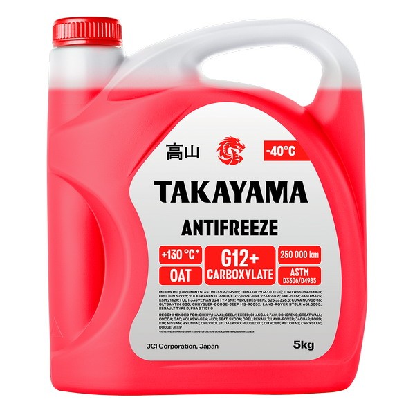 Антифриз TAKAYAMA Antifreeze G12+ red -40 (5кг) 103464