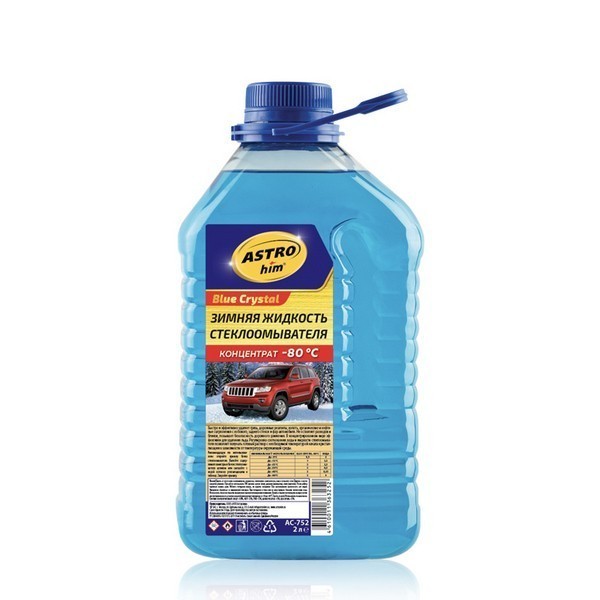 ASTROhim Жидкость стеклоомывателя зимняя -80 концентрат 2л Blue Crystal AC-752