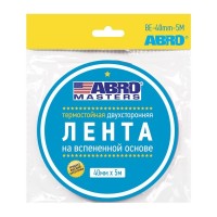 ABRO Лента клейкая двухсторонняя чёрная (40мм х 5м) Abro Master BE-40mm-5M-RW