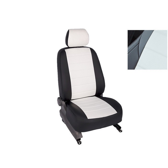 Чехлы из экокожи для Hyundai Tucson IV 2020-н.в. 40/60 белый (комплект) SEINTEX 97084