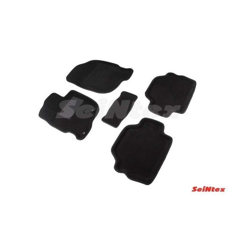 Ворсовые 3D коврики MITSUBISHI PAJERO SPORT II 2008- (Черные) комплект SEINTEX 83738