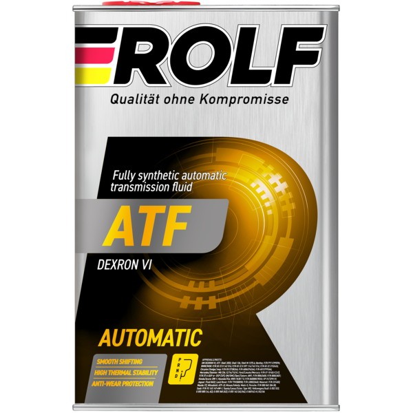 Масло трансмиссионное ROLF ATF Dexron VI (4л) металл 662566