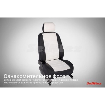 Чехлы экокожа LADA LARGUS 40/60 7 мест (3-й ряд 50/50) 2012- черный+белый (комплект) SEINTEX 93120