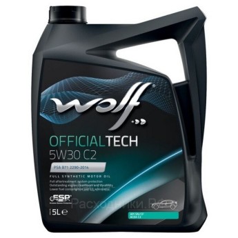 WOLF OFFICIALTECH 5W-30 C2 SN/CF Масло моторное (5л) 8309113