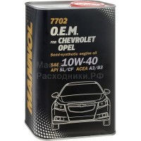 Масло моторное MANNOL (7702)  O.E.M. for CHEVROLET OPEL 10W-40 API SL/CF (1л) металл 4079