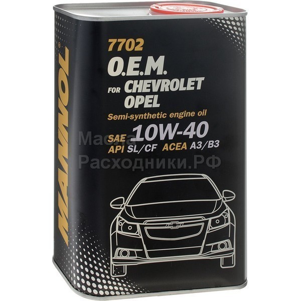 Масло моторное MANNOL (7702)  O.E.M. for CHEVROLET OPEL 10W-40 API SL/CF (1л) металл 4079