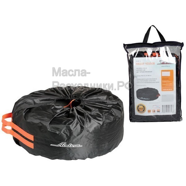 Набор чехлов на колеса R18-22 комплект 4 шт., цвет черный/оранжевый AIRLINE AOWC12