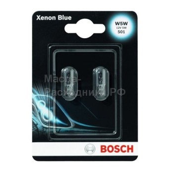 Автолампы XENON BLUE W5W 12V 55W [блистер] 1987301033 BOSCH (комплект 2 шт)