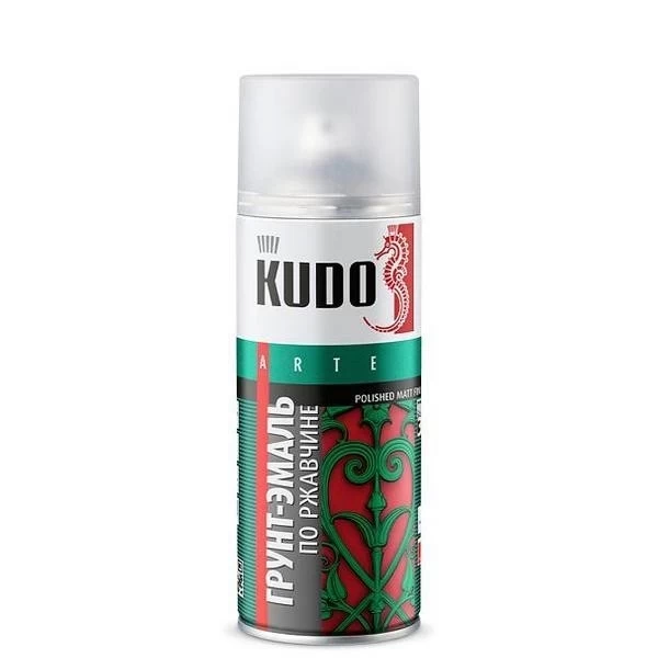 Грунт-эмаль гладкая матовая по ржавчине KUDO RAL 9005 (черная) (520 мл) KU319005
