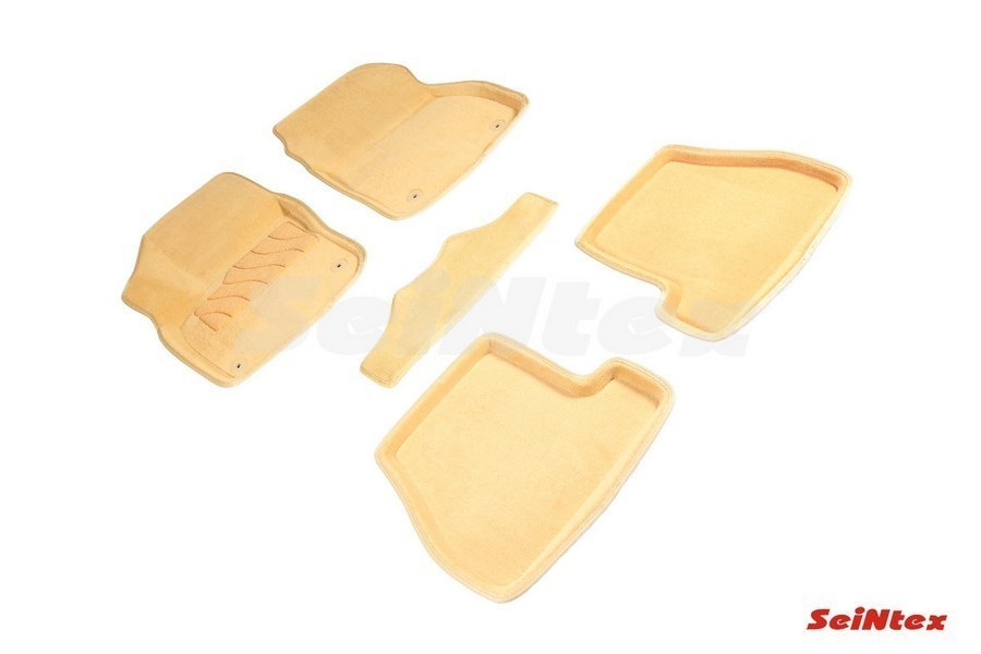 SEINTEX Ворсовые 3D коврики FORD FOCUS 3 (АКПП) 2011-2015 бежевые (комплект) 84139
