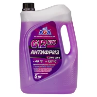AGA329LL Антифриз AGA G12 evo -40C (5кг) (готовый, фиолетовый)