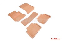 Ворсовые коврики 3D Mercedes-Benz E-Class W212 2009-2016 бежевые (комплект) SEINTEX 93062