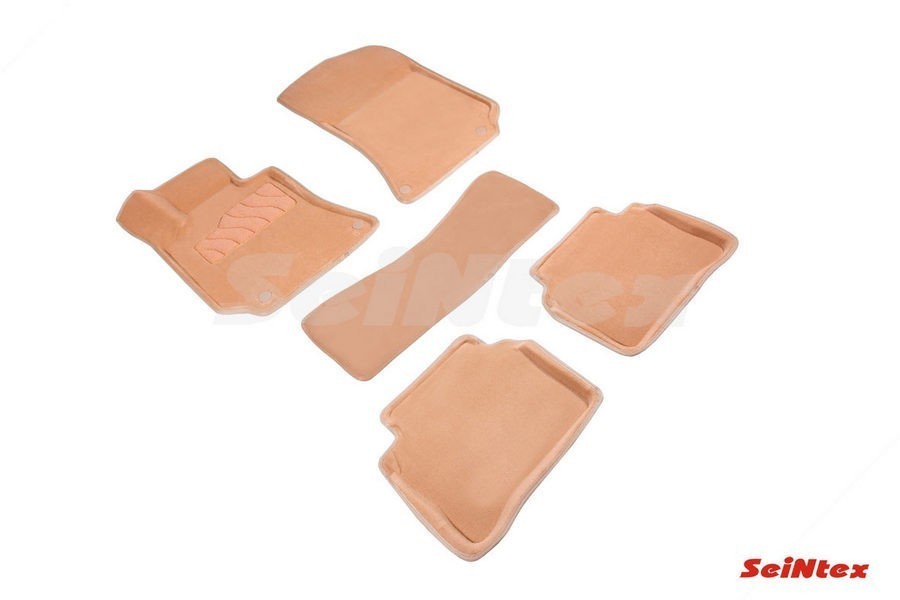 Ворсовые коврики 3D Mercedes-Benz E-Class W212 2009-2016 бежевые (комплект) SEINTEX 93062