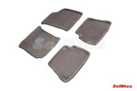 Ворсовые коврики 3D Hyundai Getz 2002-2011 серые (комплект) 81850 SEINTEX