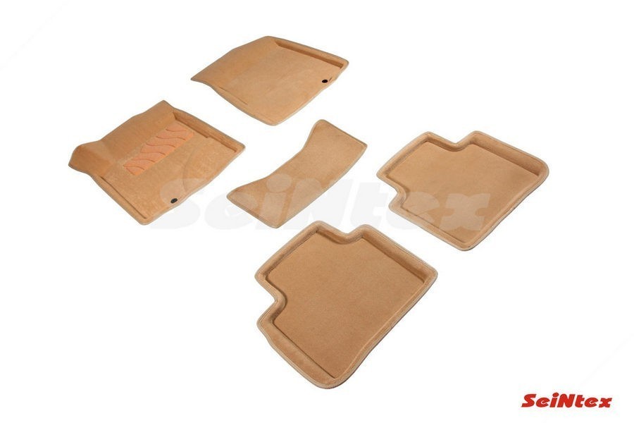 Ворсовые 3D коврики Nissan Teana II 2008-2014 бежевые (комплект) 84739 SEINTEX
