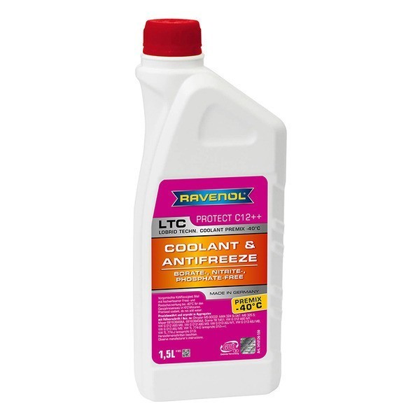 RAVENOL LTC Lobrid Technology Coolant Premix -40C 12++ Антифриз готовый (1.5л)