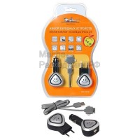 Зарядное устройство набор 12В/24В/220В/USB - microUSB/для Iphone 4/5 AIRLINE ACHUS08