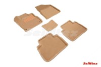 Ворсовые коврики 3D Nissan Murano II 2008-2015 бежевые (комплект) SEINTEX 87347