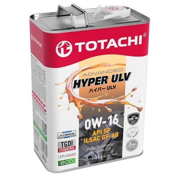 Масло моторное TOTACHI HYPER ULV Fully Synthetic SP 0W-16 (4л) E0004