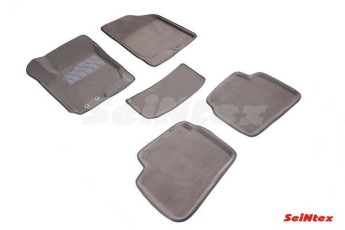 Ворсовые коврики 3D KIA Cee'd 2007-2012 серые (комплект) 71723 SEINTEX