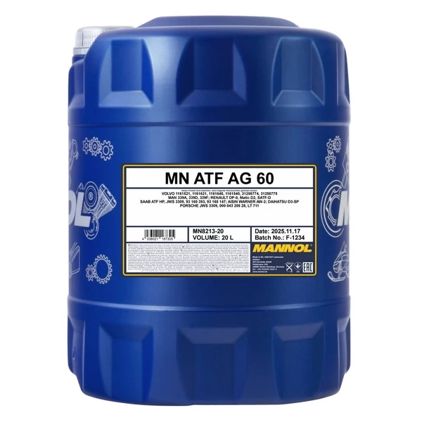 MANNOL 8213 масло трансмиссионное Automatc Special ATF AG60 (20л) 3025
