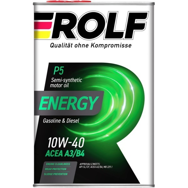 Масло моторное 10W-40 ROLF Energy SL/CF (АКЦИЯ 4л по цене 3л) 322460