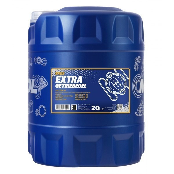 MANNOL 8103 масло трансмиссионное Extra Getriebeoel 75W-90 GL-4/GL-5 LS (20л) 1382